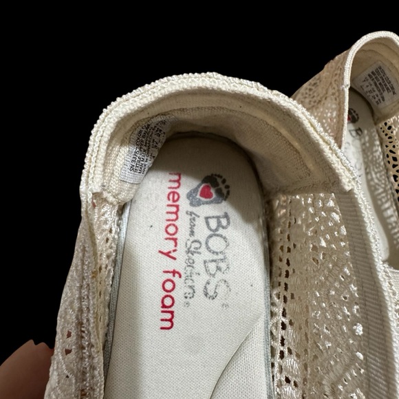 BOBS from Skechers Slip-on Cream Crochet Flats - Picture 8 of 12